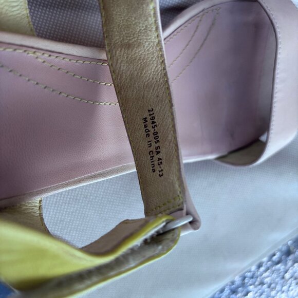 Camper Yellow and Cream Wedge Sandals - Picture 13 of 16